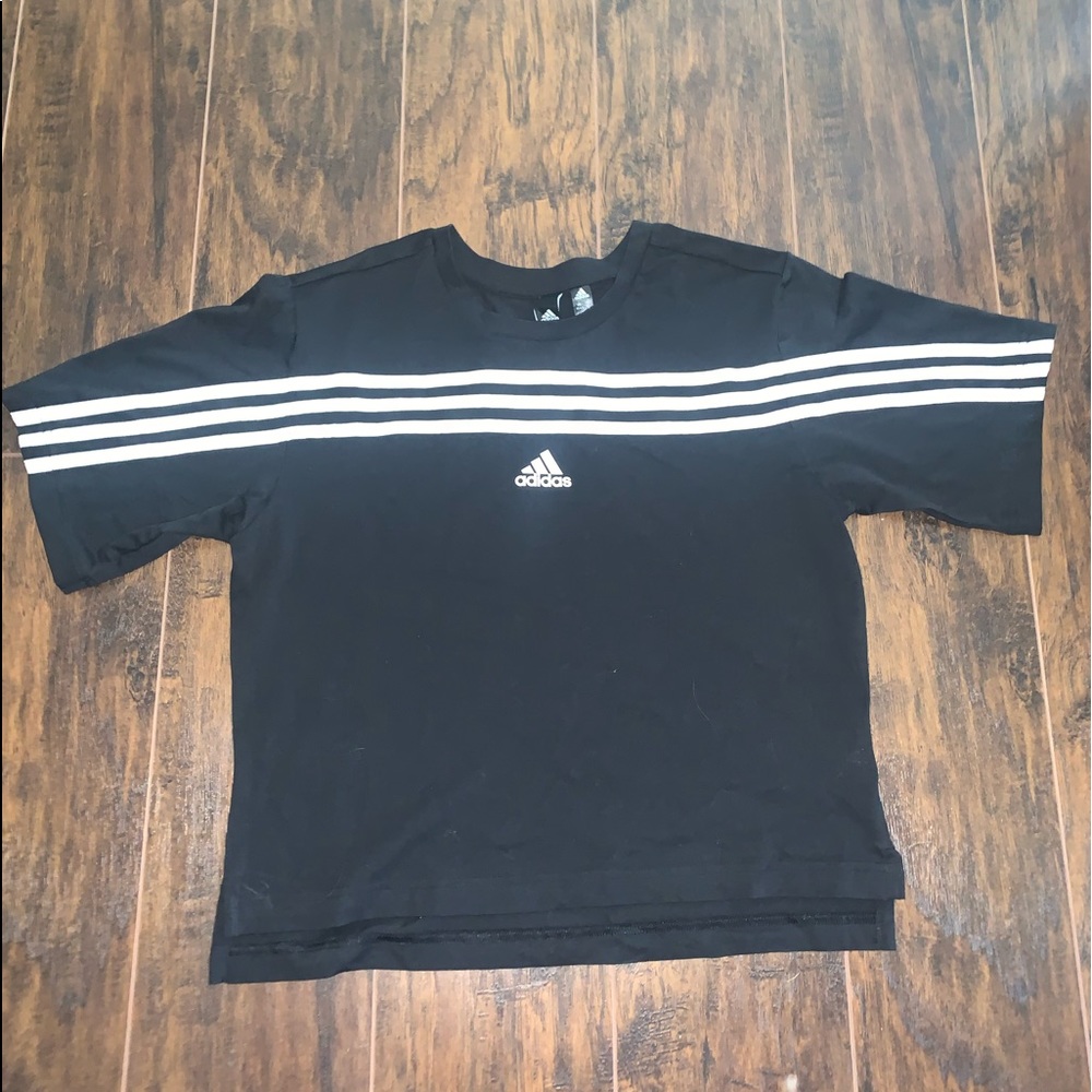 black and white Adidas shirt